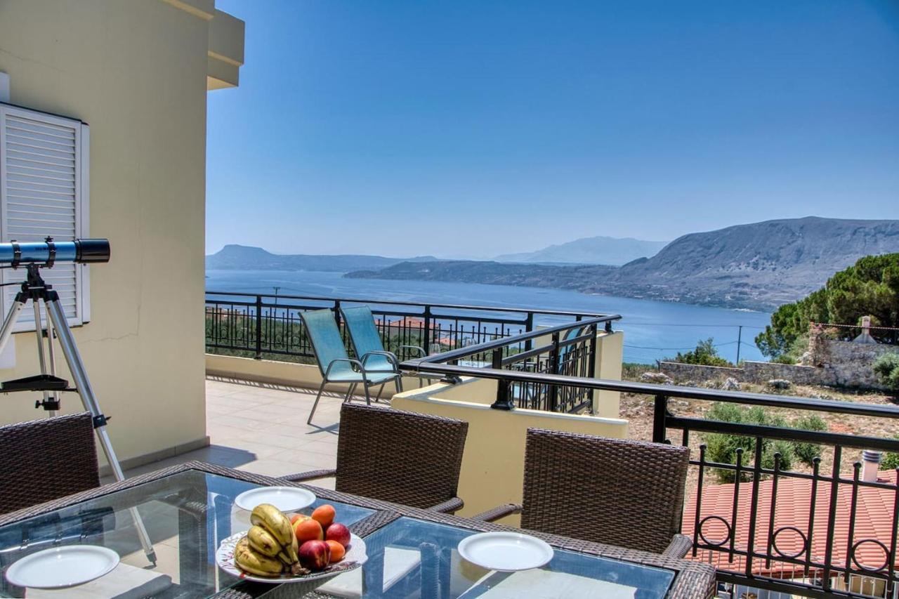 Souda Bay View With Private Pool Near Chania City Bagian luar foto